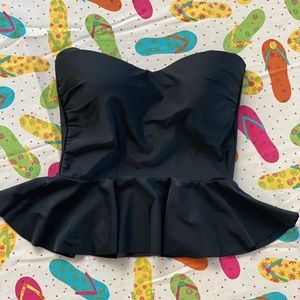 Black peplum swim top from Loft